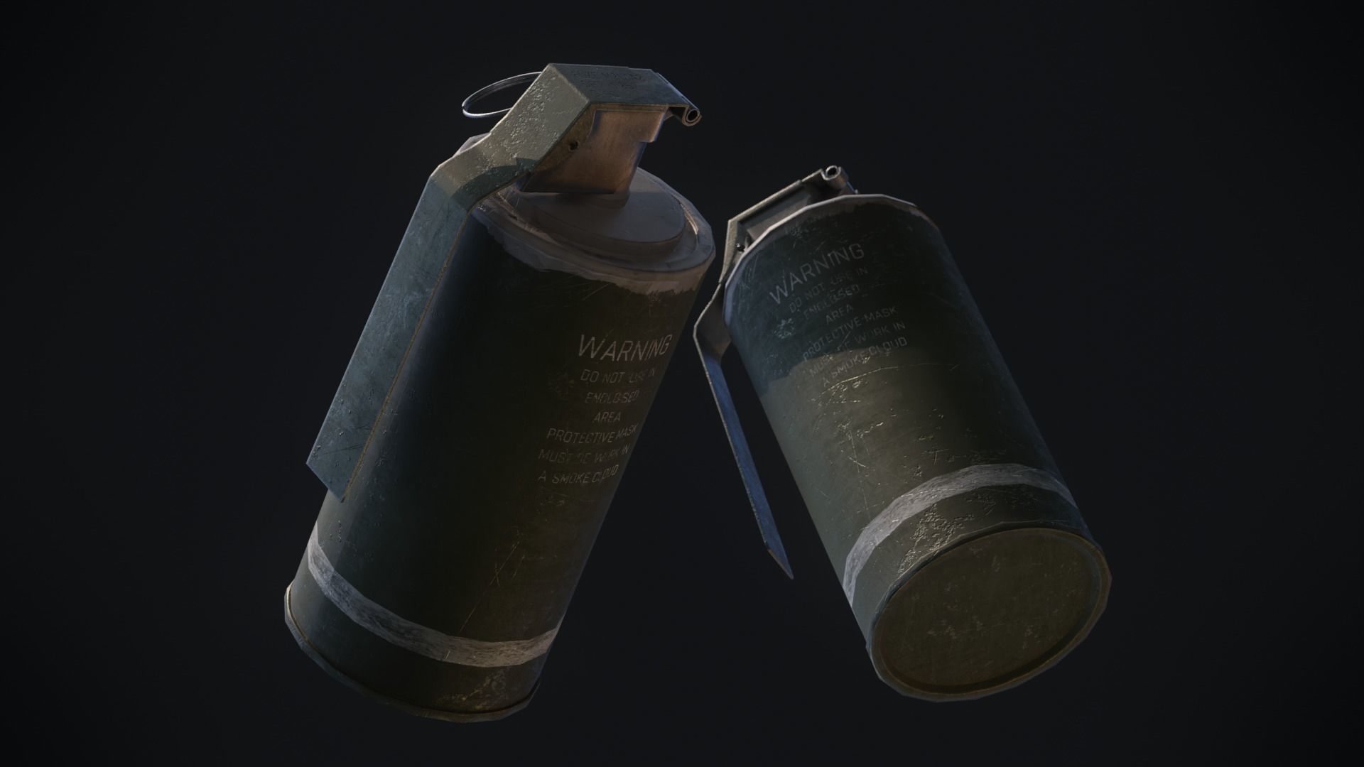 3D game-ready models of 5 Photorealistic Grenades Low-poly 3D model_8