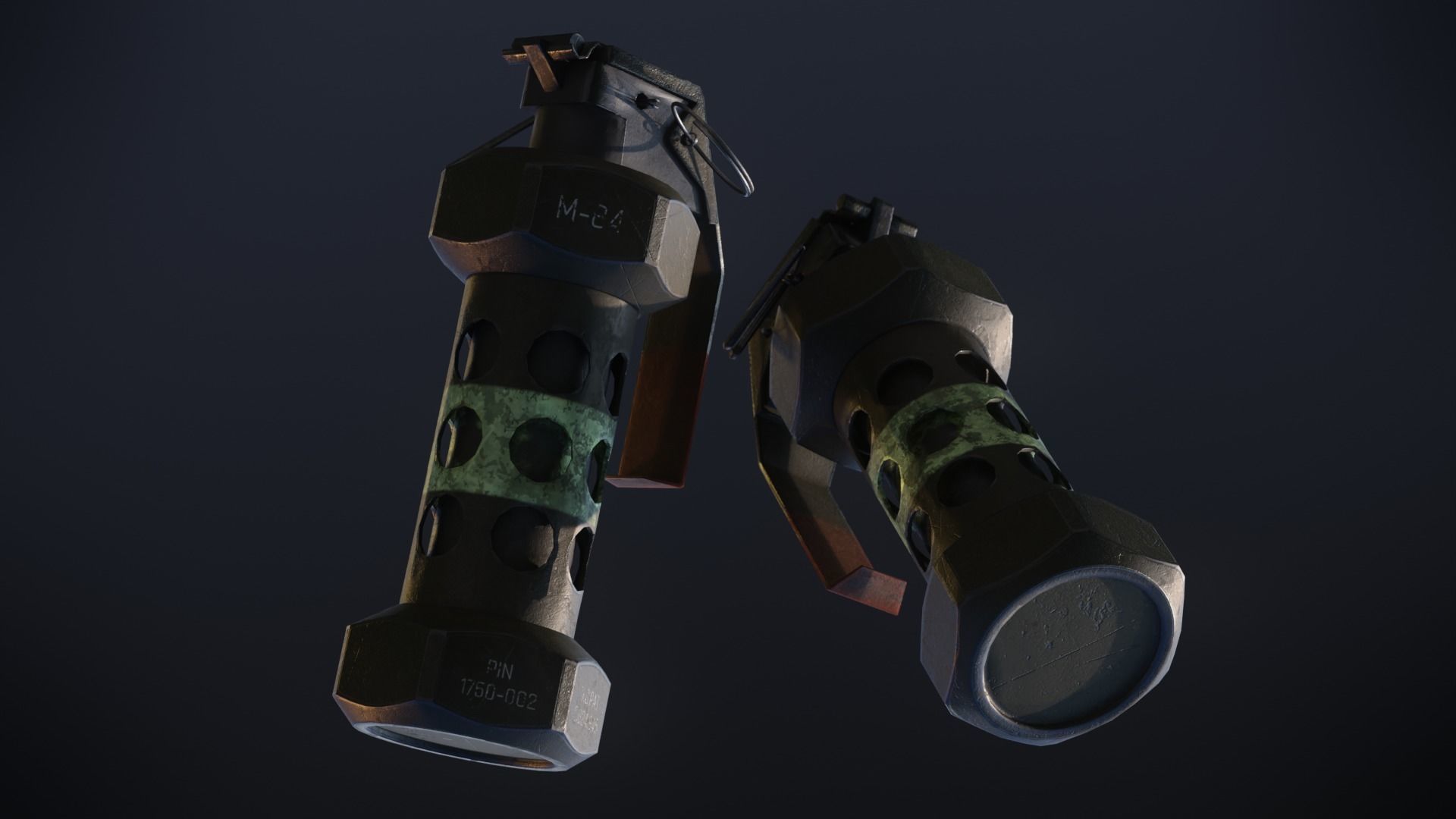 3D game-ready models of 5 Photorealistic Grenades Low-poly 3D model_13