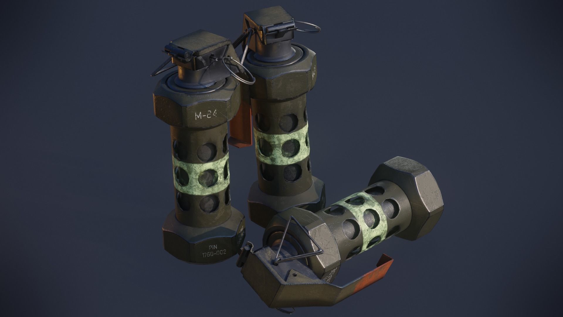 3D game-ready models of 5 Photorealistic Grenades Low-poly 3D model_15