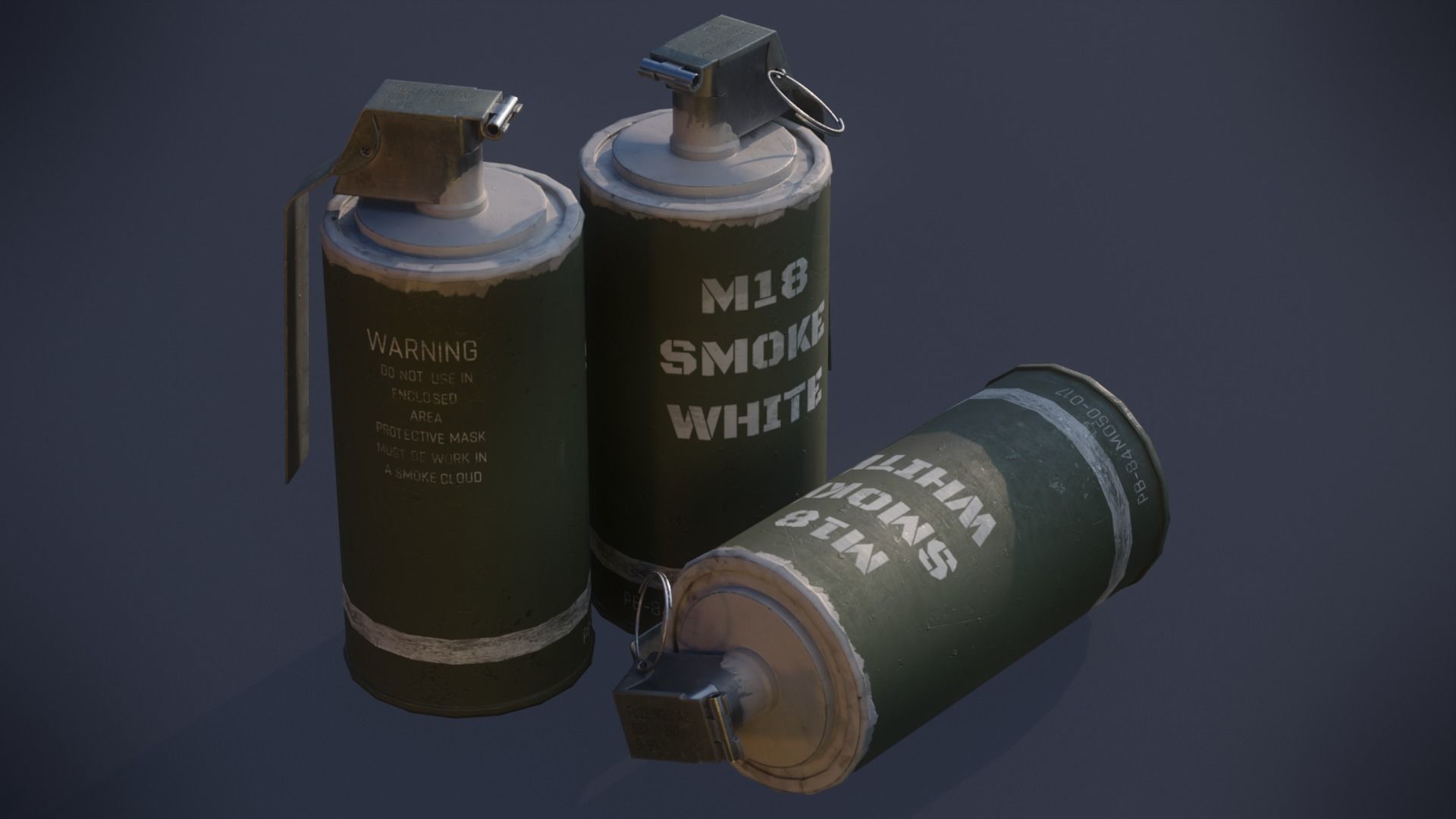 3D game-ready models of 5 Photorealistic Grenades Low-poly 3D model_7
