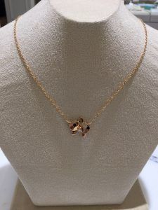 YD213 rose gold orchid necklace with diamonds 3D print model_18