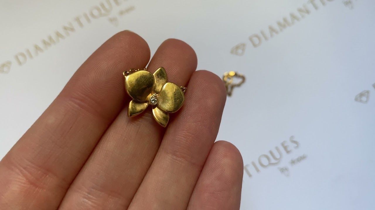 YD213 rose gold orchid necklace with diamonds 3D print model_10