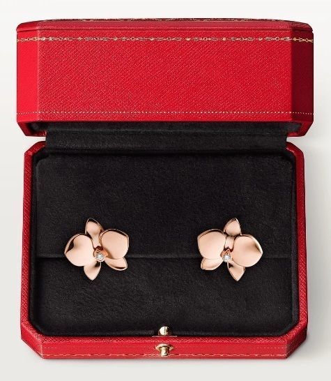 YD213 rose gold orchid necklace with diamonds 3D print model_7