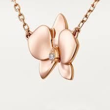 YD213 rose gold orchid necklace with diamonds 3D print model_12