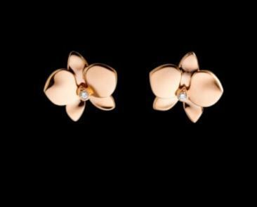 YD213 rose gold orchid necklace with diamonds 3D print model_3