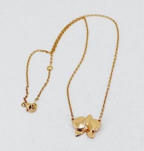 YD213 rose gold orchid necklace with diamonds 3D print model_16