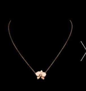 YD213 rose gold orchid necklace with diamonds 3D print model_4