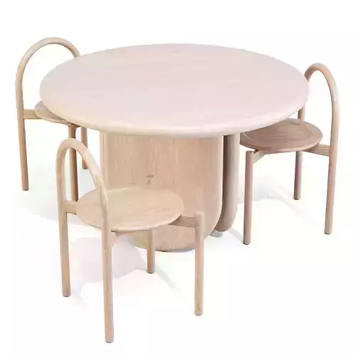 Dining Set CuffStudio and SBW Paddle Table and Halo Chairs