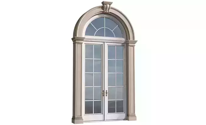 Arched classic facade window Entrance door Arched Opening 3D model