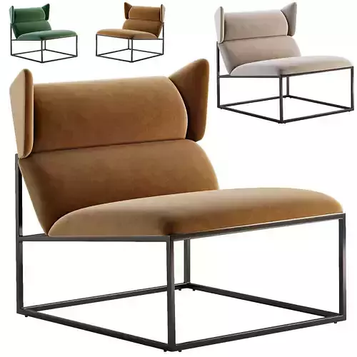 Armchairs Biba Salotti Low-poly 3D model