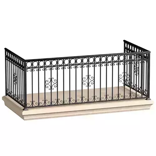 Balcony Modern Forged Fence 3D model