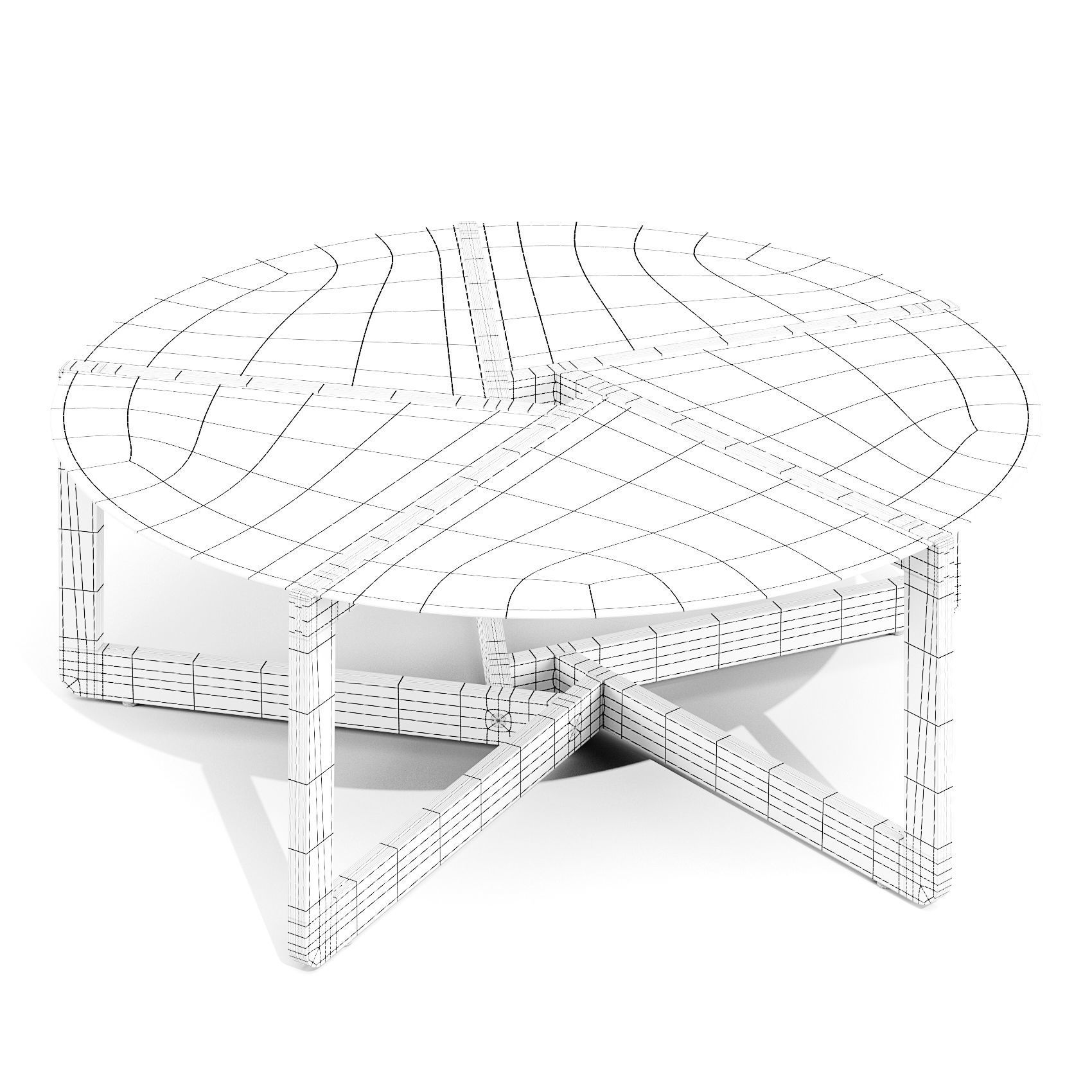 BluDot Pi - Coffee and Side Tables Low-poly 3D model_7