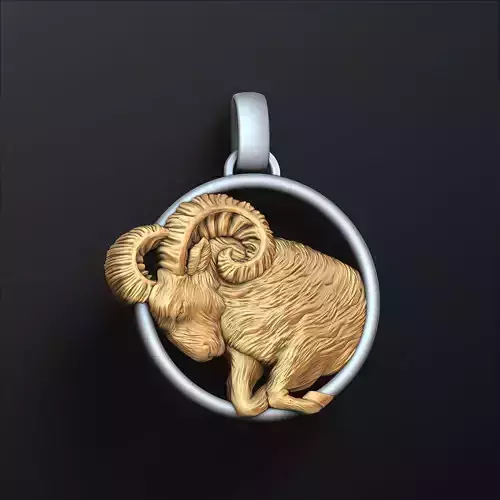 Zodiac Horoscope Aries Pendant