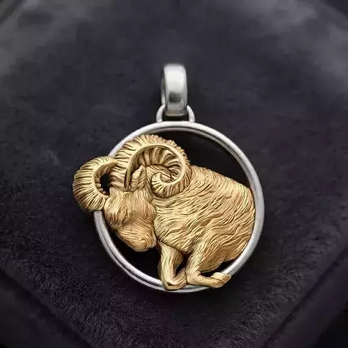 Zodiac Horoscope Aries Pendant