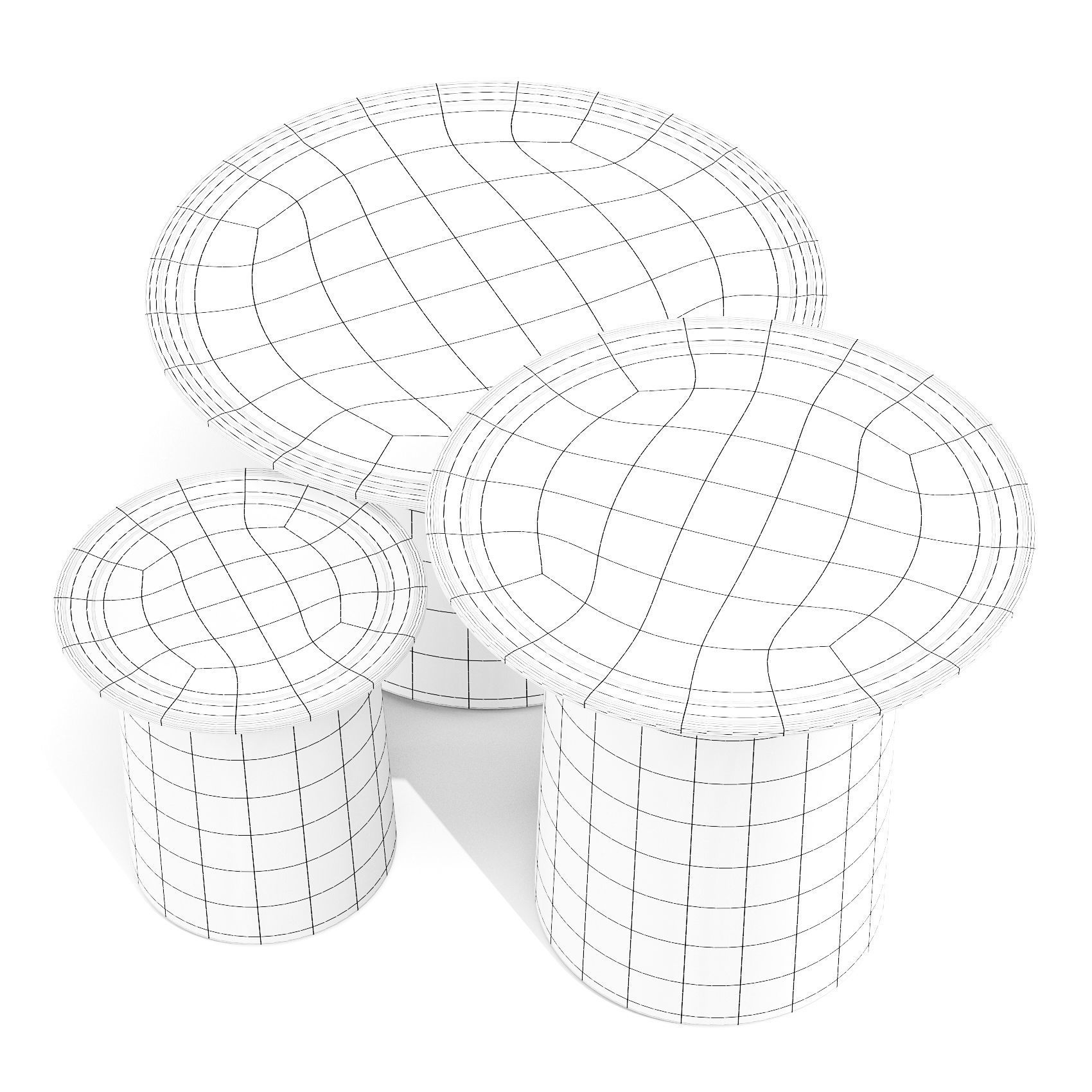 BluDot Coco - Coffee and Side Tables Low-poly 3D model_5