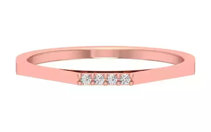 Solitaire Women Light Weight Band Ring