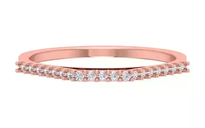 Solitaire Women Light Weight Band Ring