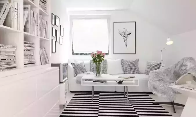 Cozy White Living Room Scene
