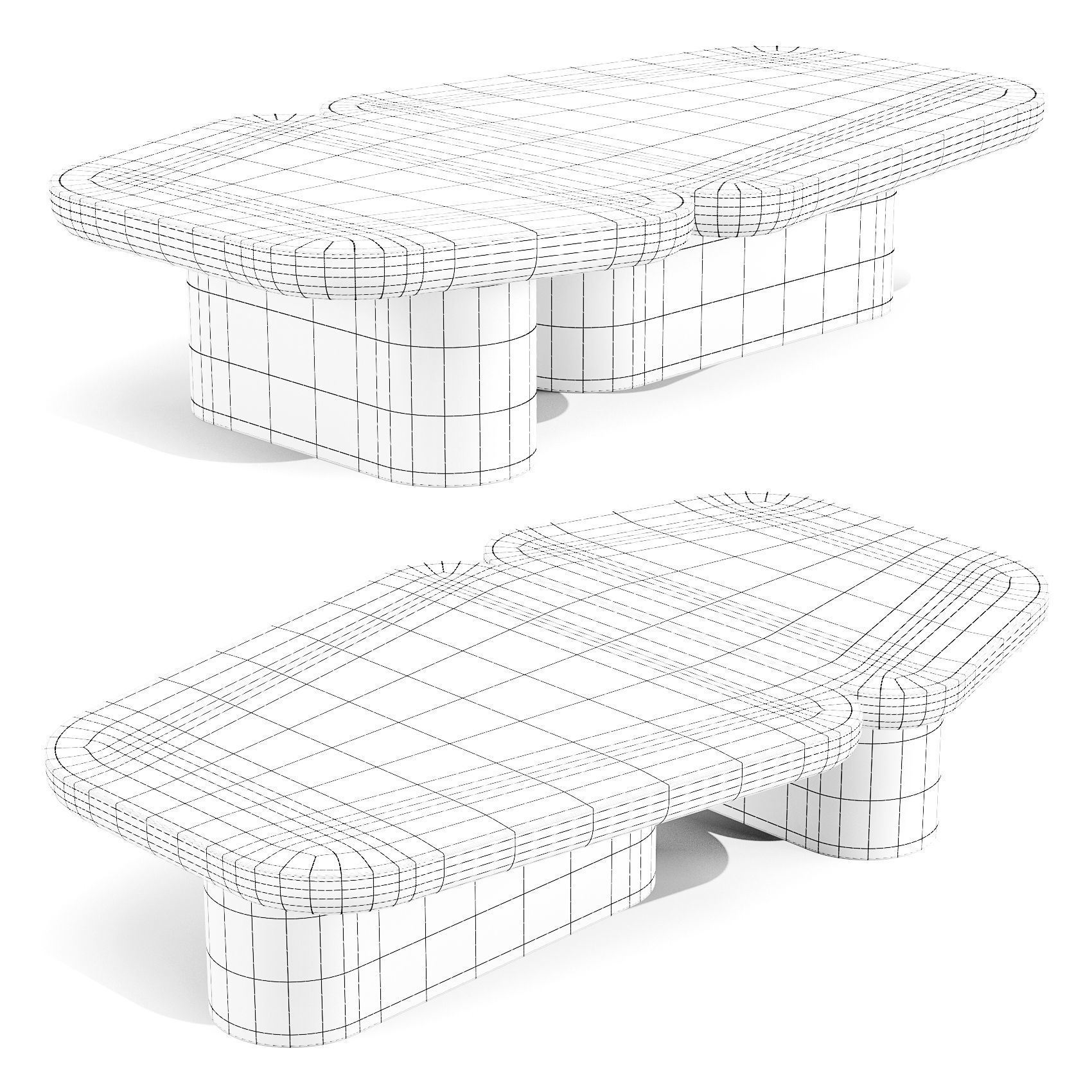 Secolo Pangea - Coffee Table Low-poly 3D model_2