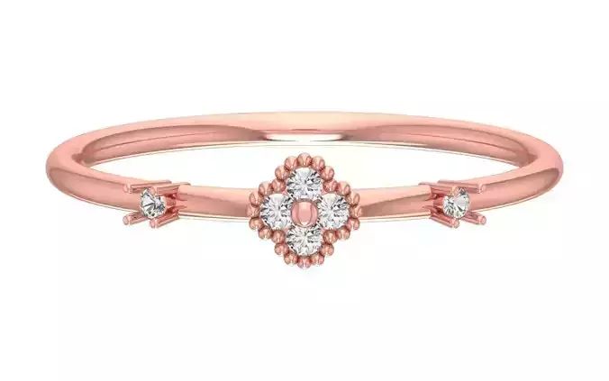 Solitaire Women Light Weight Band Ring