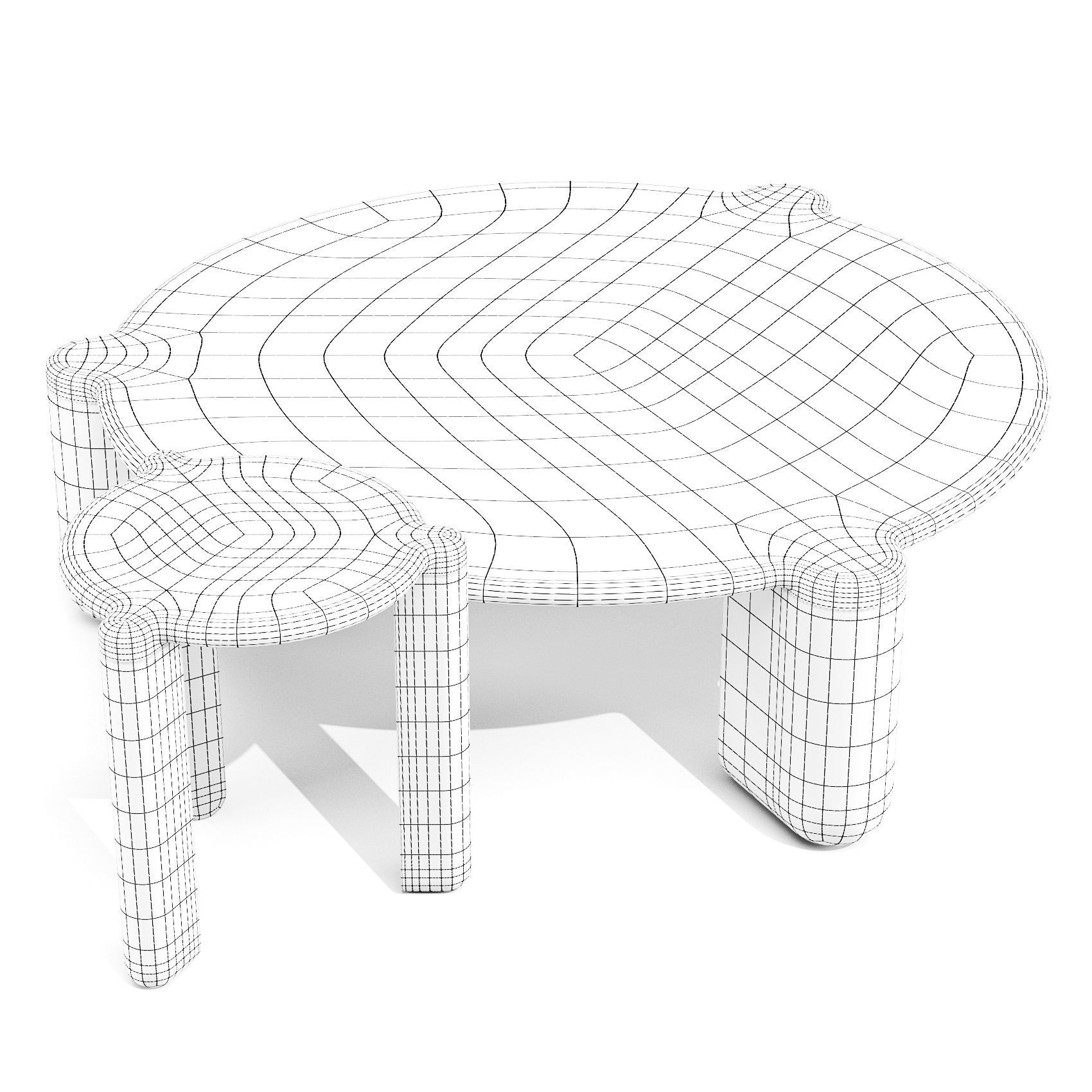 Radnor Bone - Coffee and Side Tables Low-poly 3D model_2