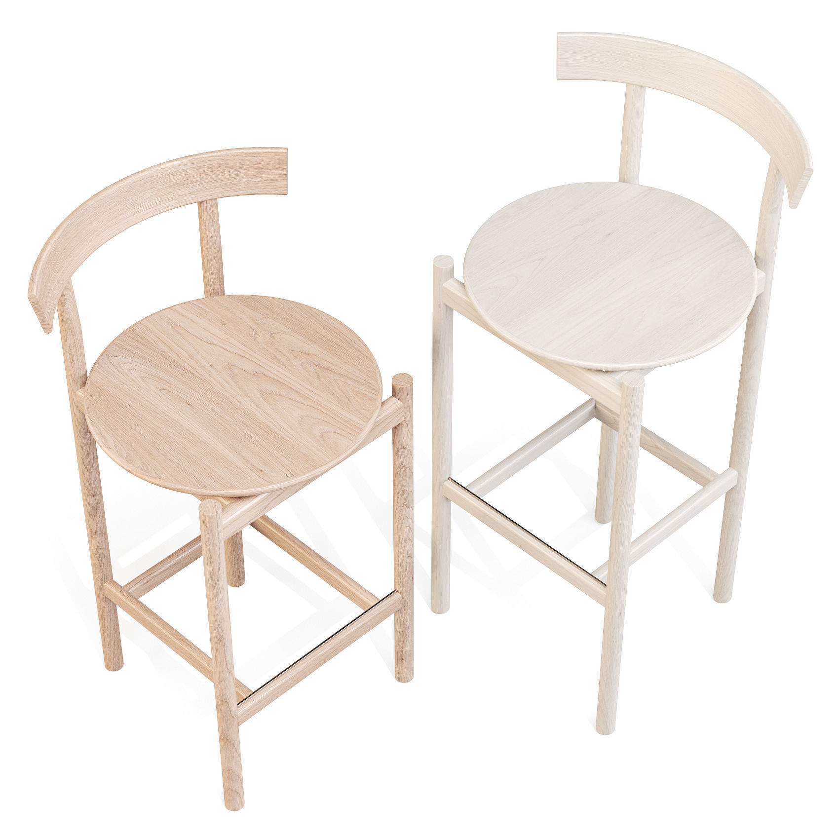 Herman Miller Comma - Bar and Counter Stool Set 01 Low-poly 3D model_4