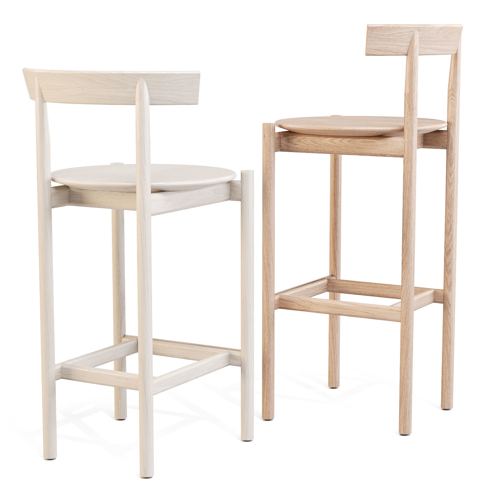 Herman Miller Comma - Bar and Counter Stool Set 01 Low-poly 3D model_2