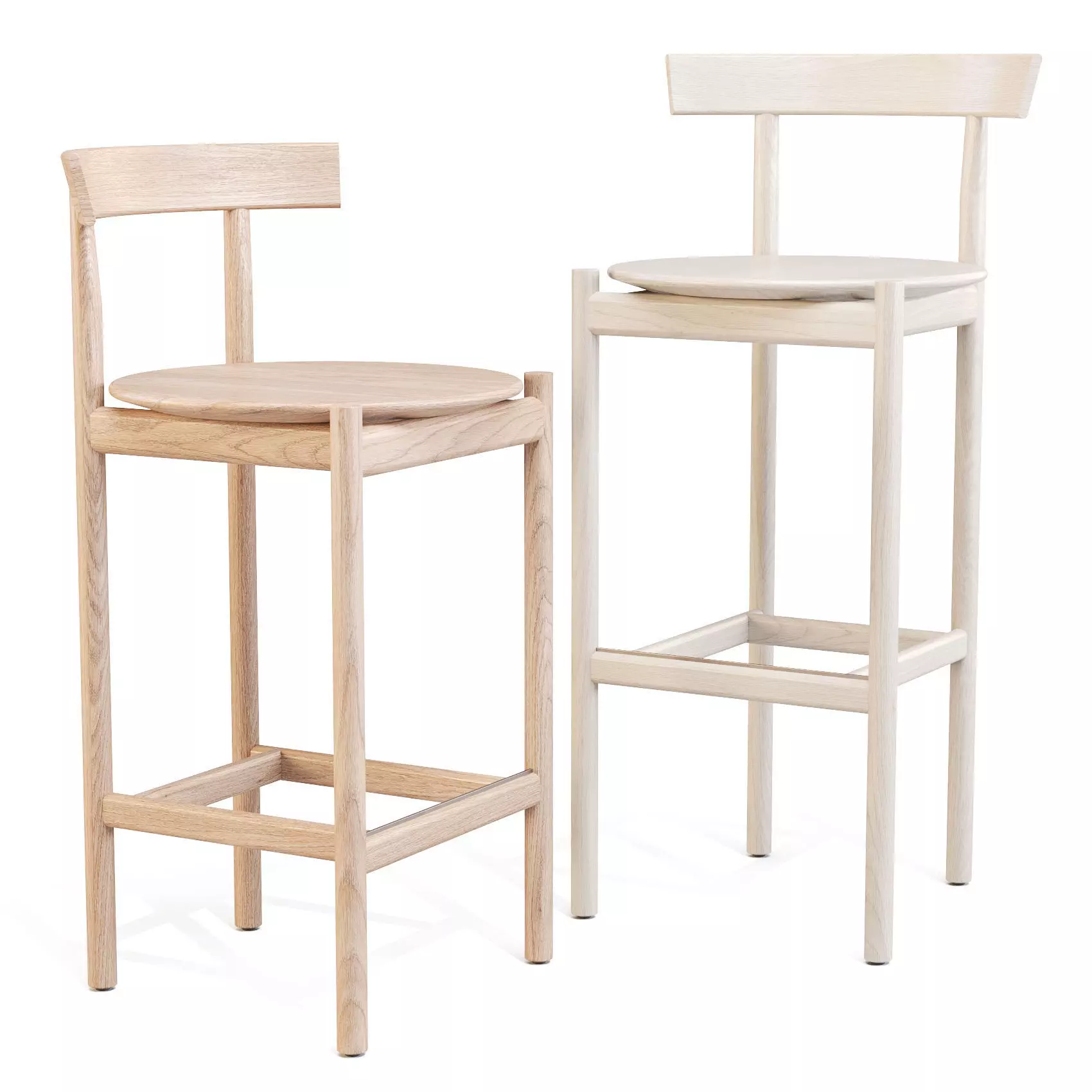 Herman Miller Comma - Bar and Counter Stool Set 01 Low-poly 3D model_0