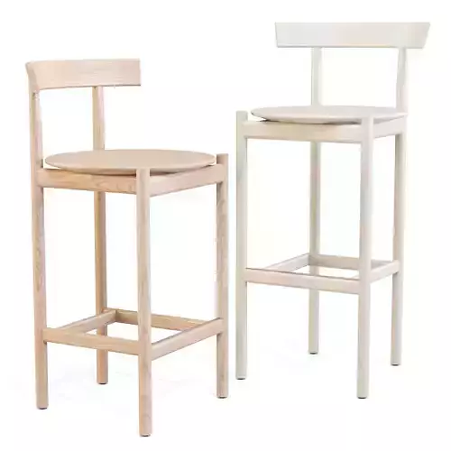 Herman Miller Comma - Bar and Counter Stool Set 01 Low-poly 3D model