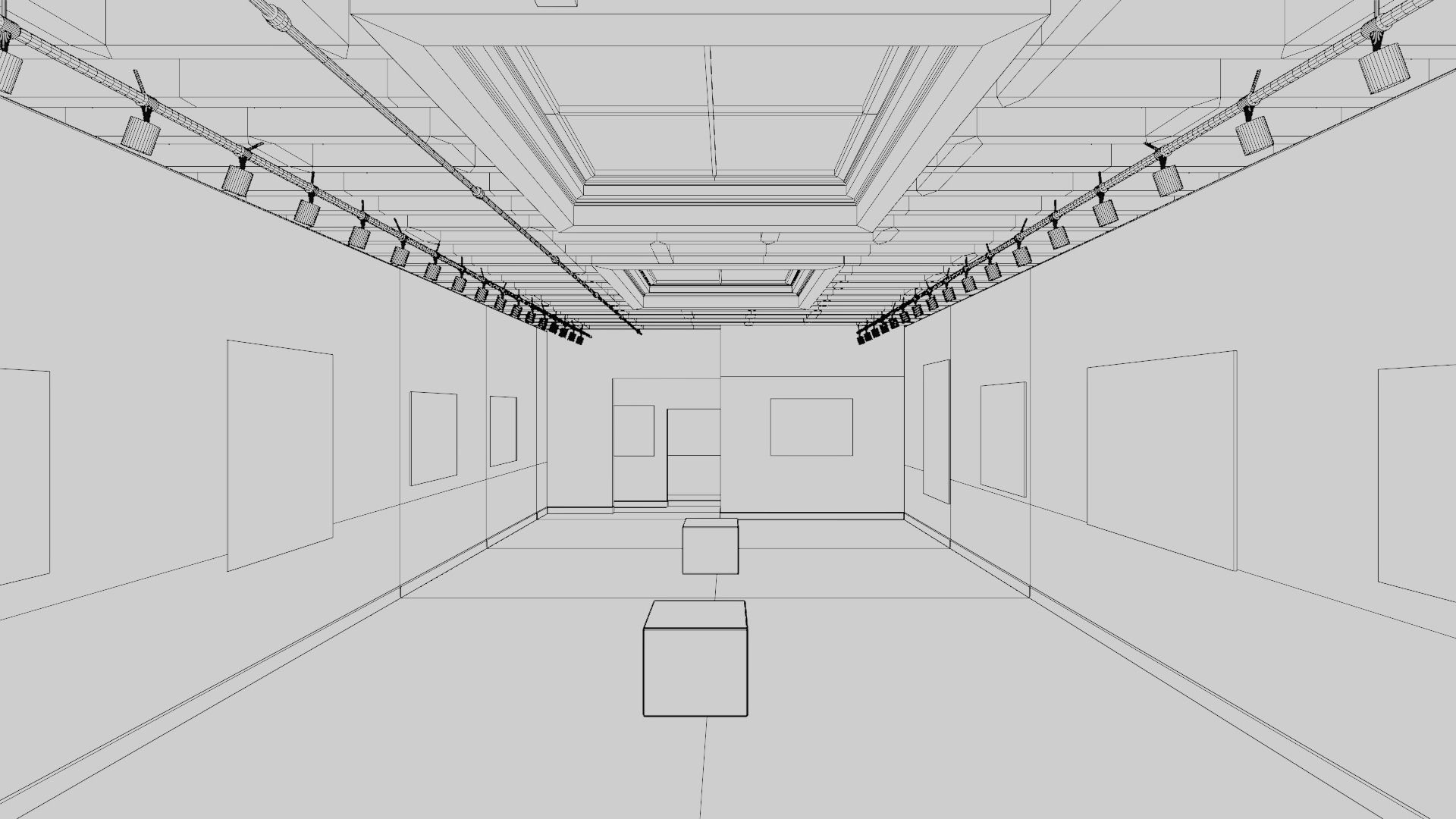 classic vr gallery Low-poly 3D model_2