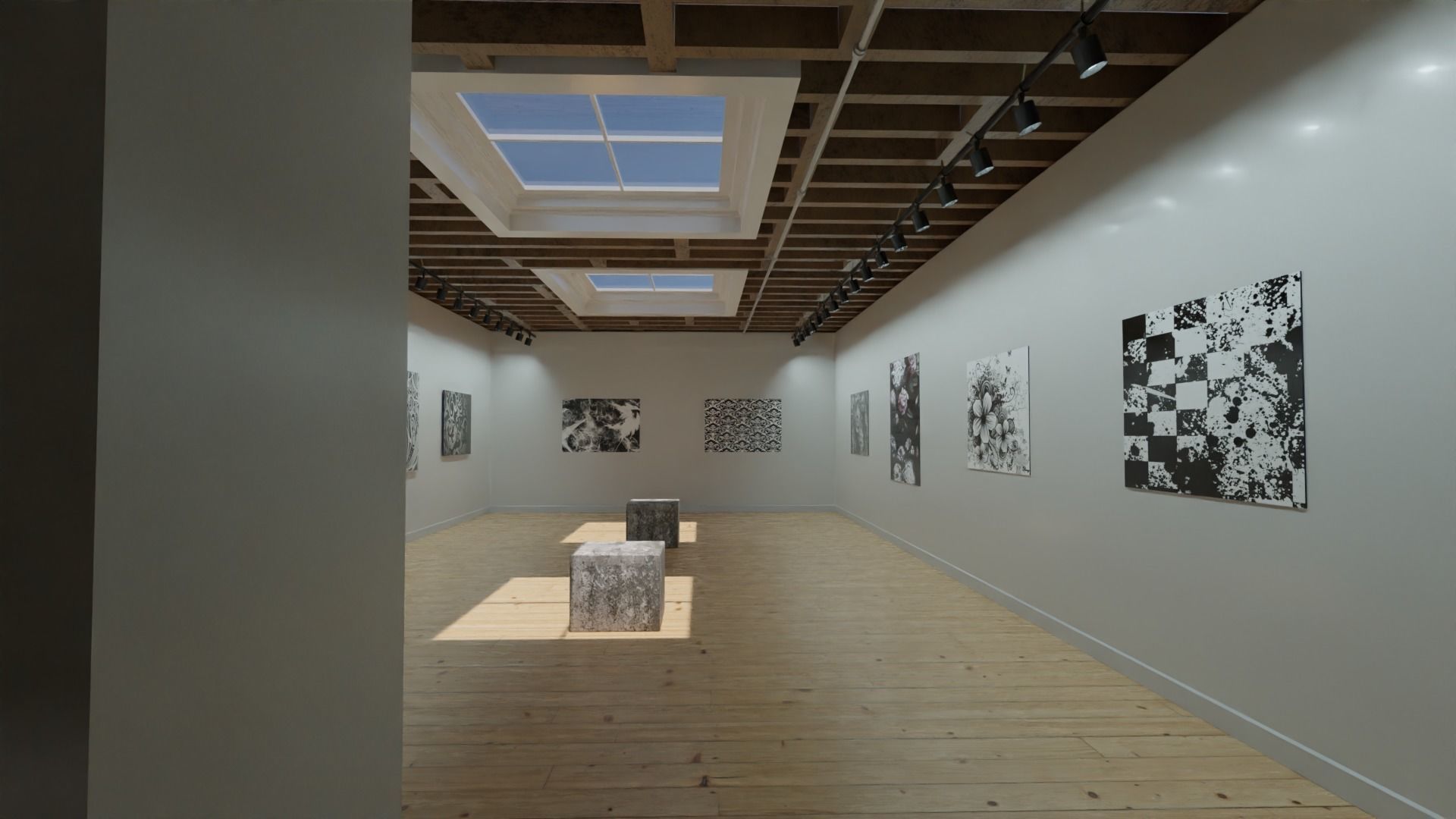 classic vr gallery Low-poly 3D model_12