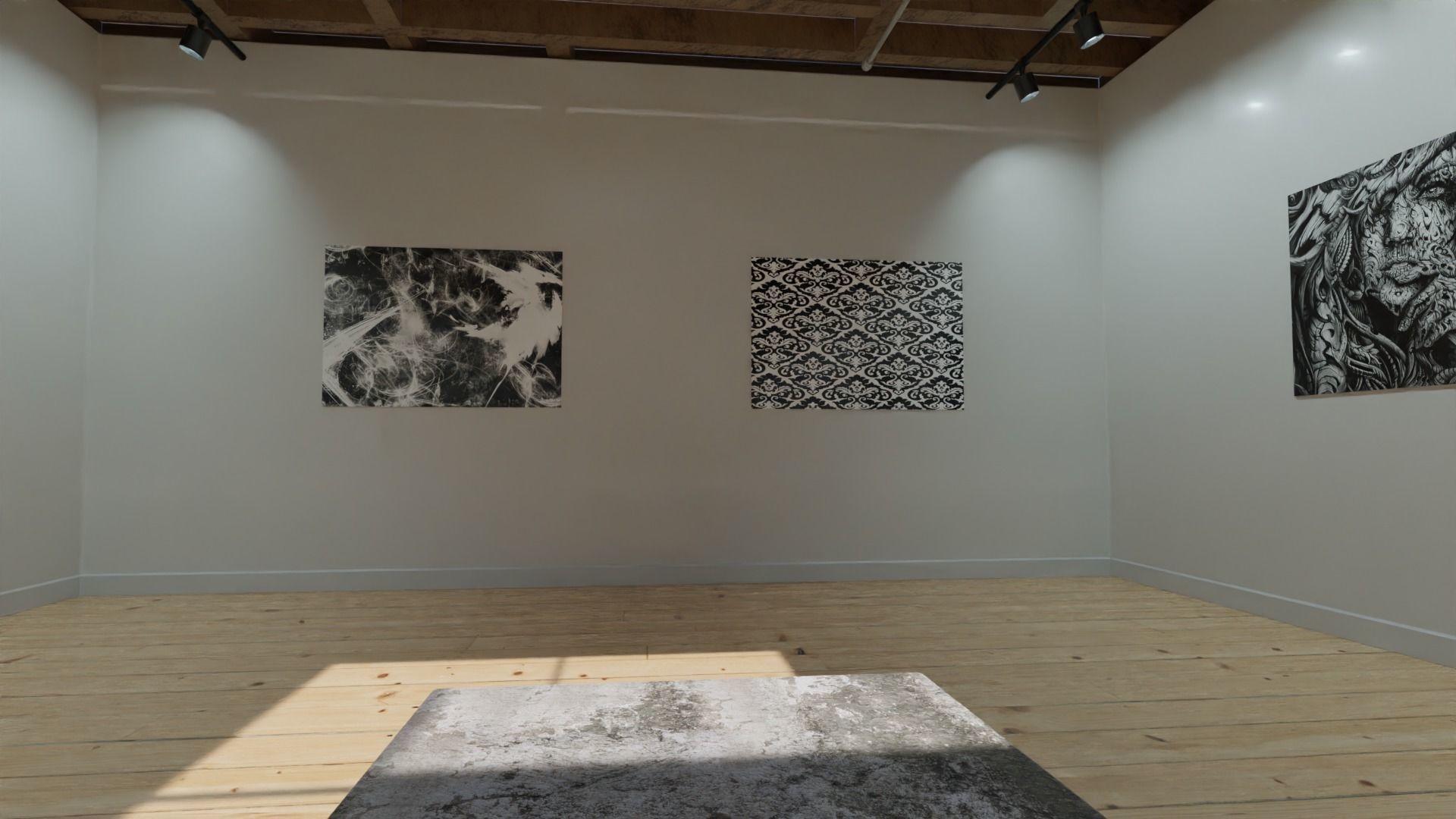 classic vr gallery Low-poly 3D model_7