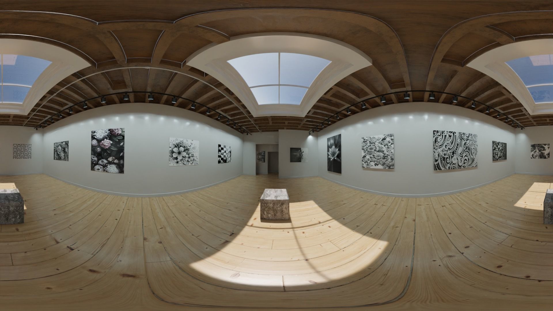 classic vr gallery Low-poly 3D model_13