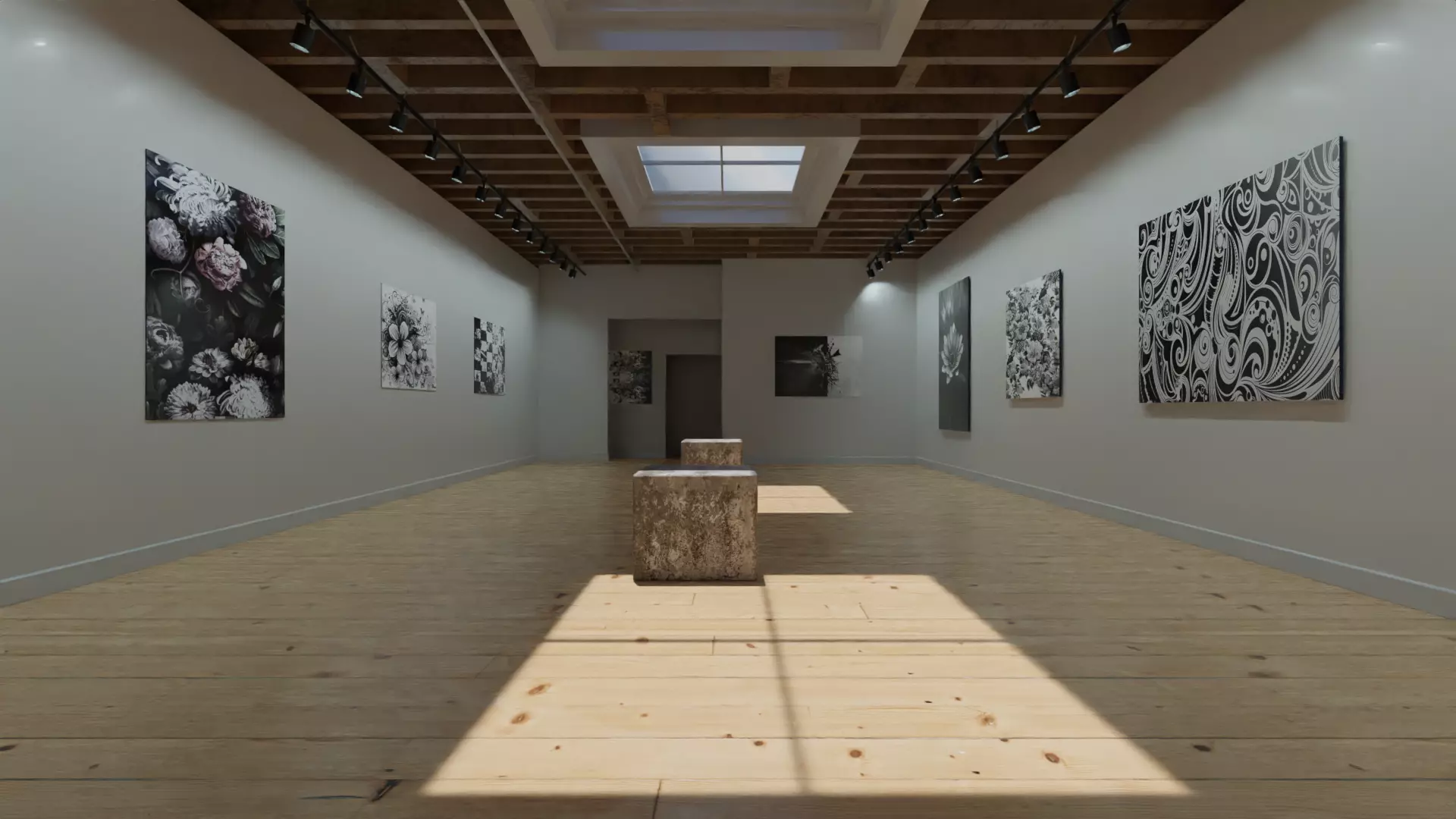 classic vr gallery Low-poly 3D model_0