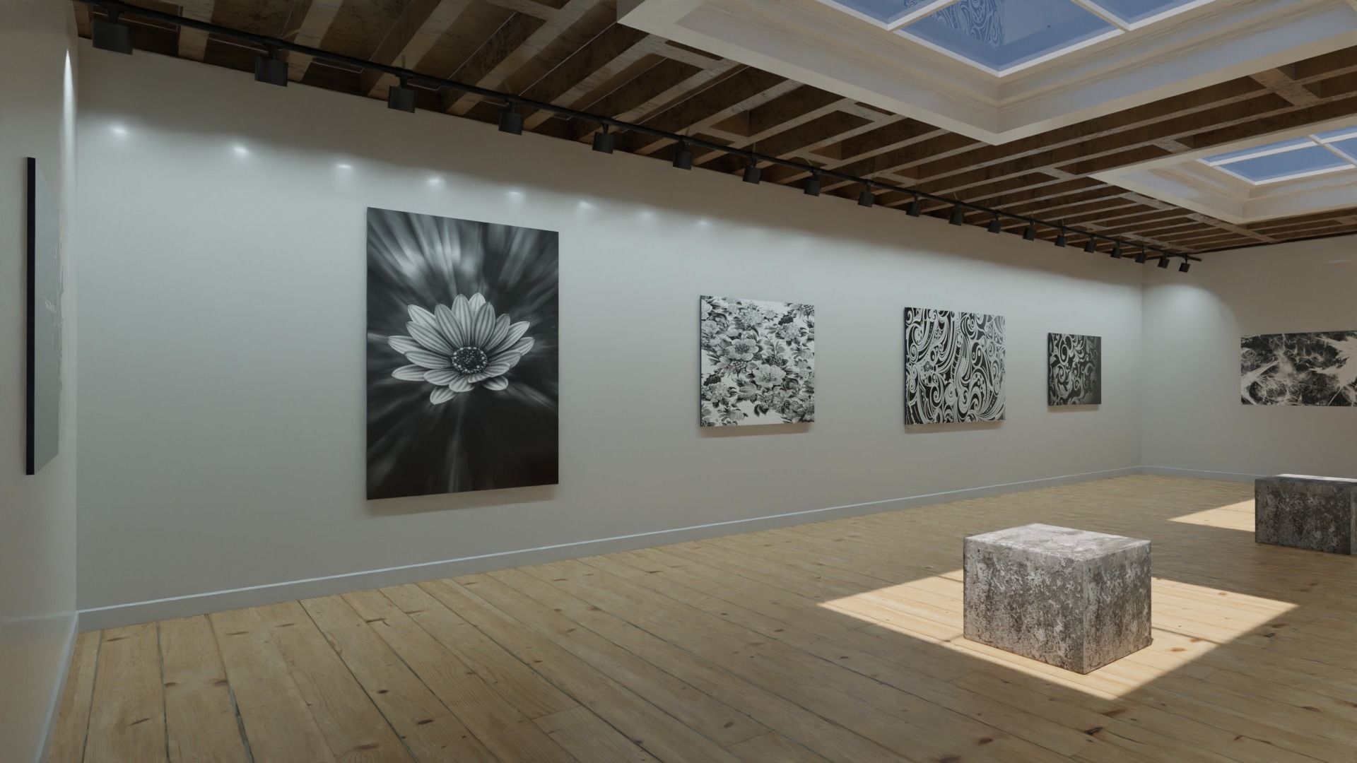 classic vr gallery Low-poly 3D model_9