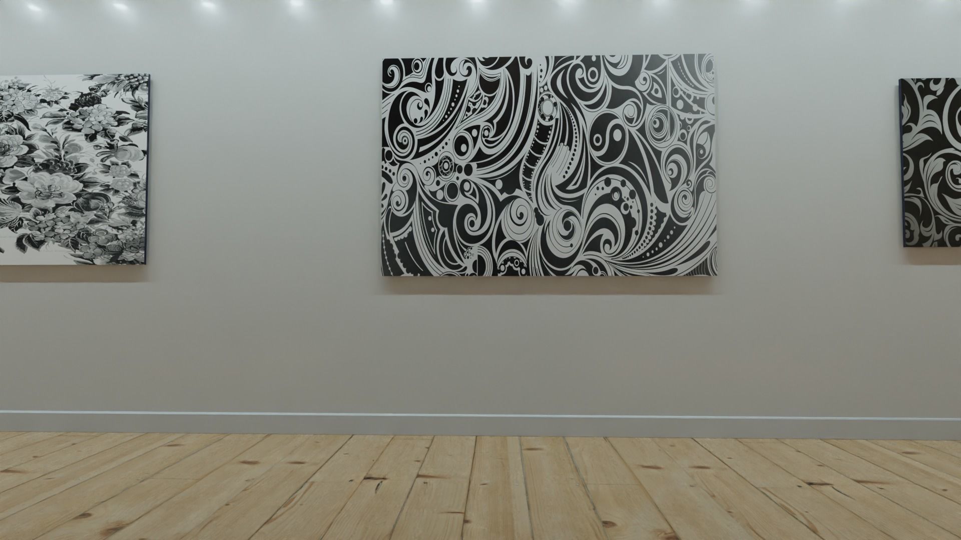 classic vr gallery Low-poly 3D model_6