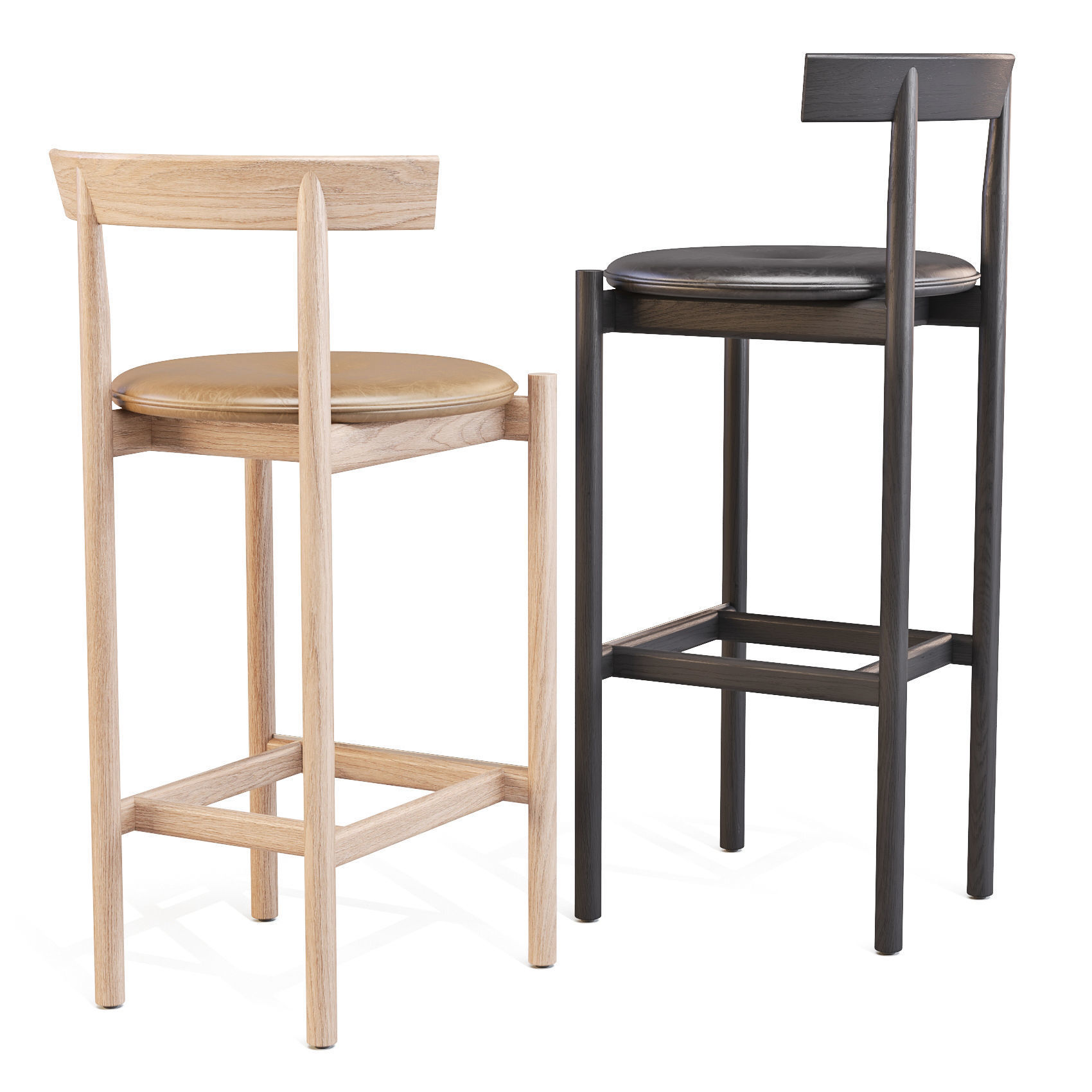 Herman Miller Comma - Bar and Counter Stool Set 02 Low-poly 3D model_2