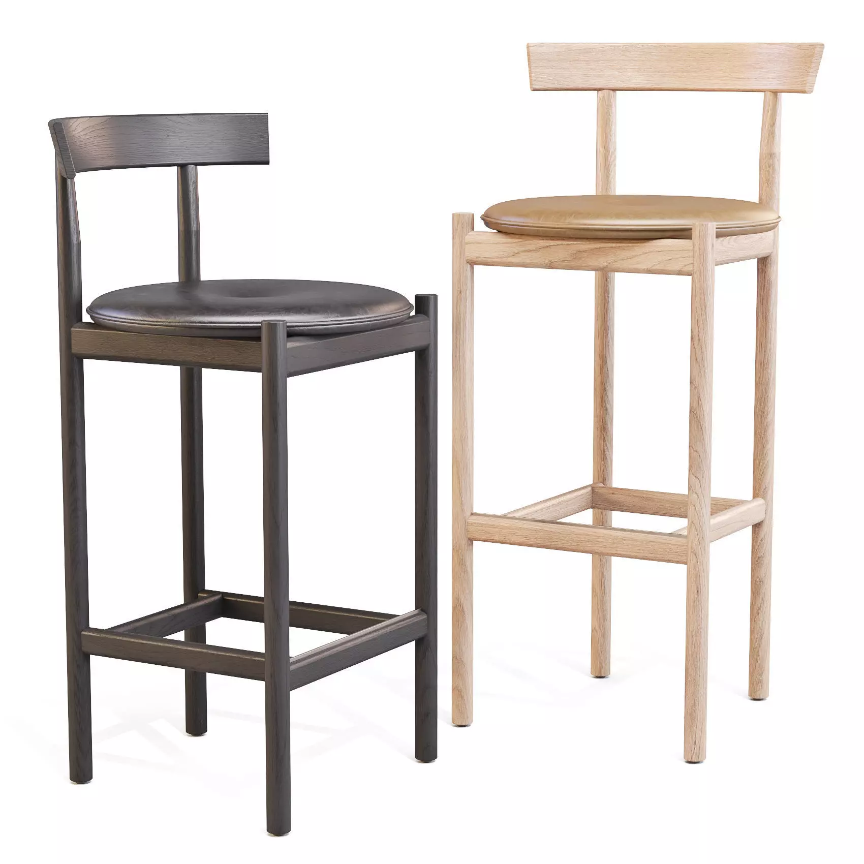 Herman Miller Comma - Bar and Counter Stool Set 02 Low-poly 3D model_0