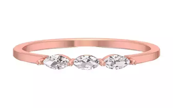 Solitaire Women Light Weight marquise stone Band Ring