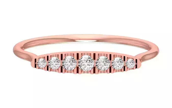 Solitaire Women Light Weight Band Ring