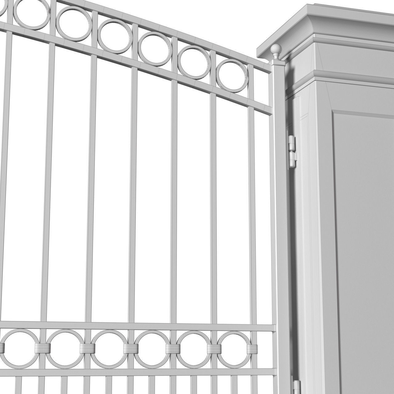Gates in classic style Entrance Forged 3D model_4