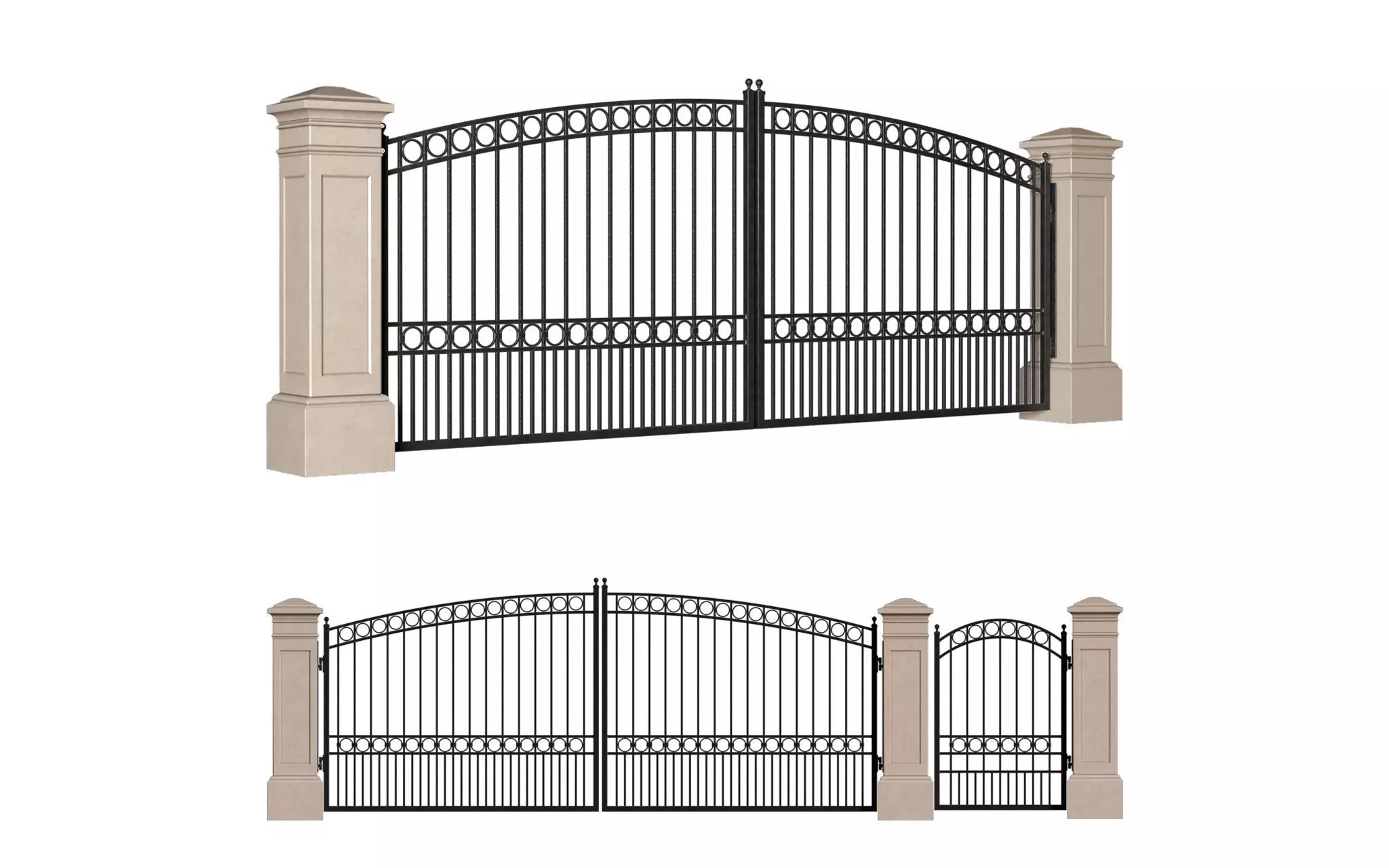Gates in classic style Entrance Forged 3D model_0