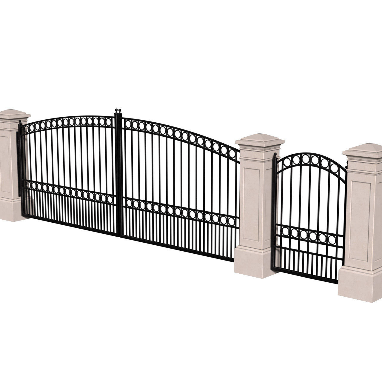 Gates in classic style Entrance Forged 3D model_2