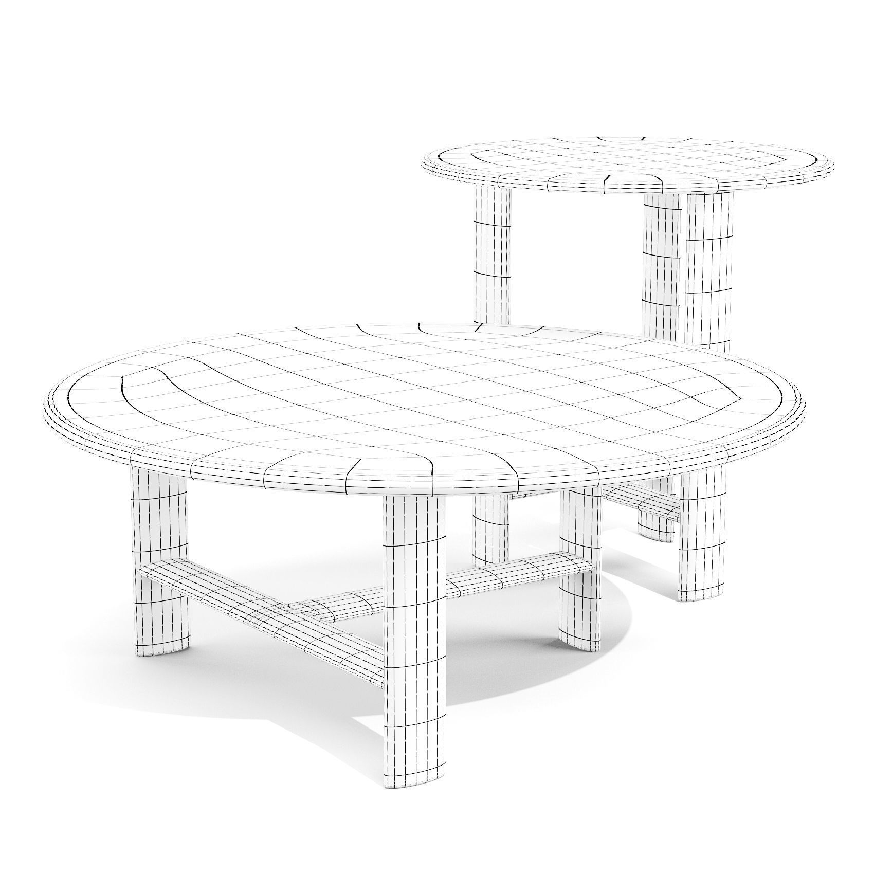 Frigerio Salotti Mocki - Coffee and Side Tables Set 03 Low-poly 3D model_3