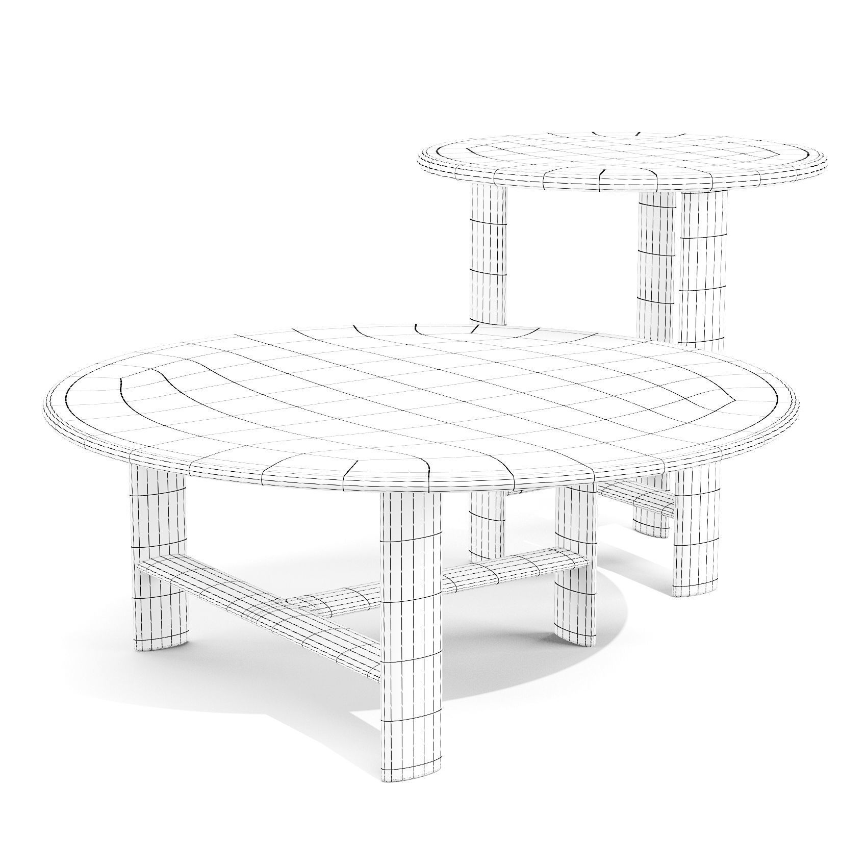 Frigerio Salotti Mocki - Coffee and Side Tables Set 03 Low-poly 3D model_5
