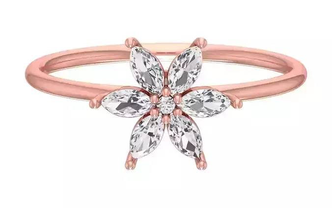 Solitaire Women Light Weight marquise stone Band Ring