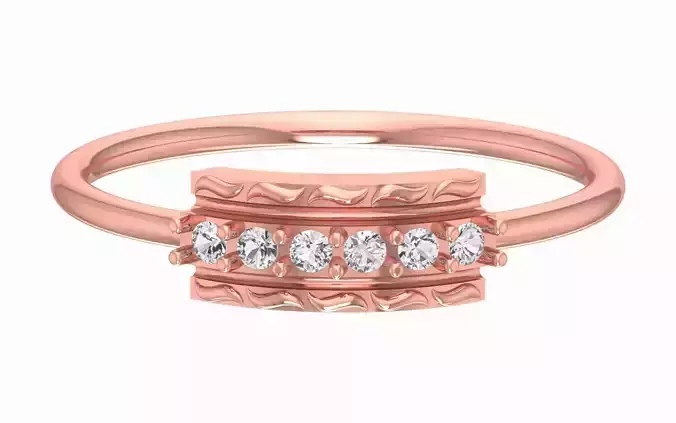 Solitaire Women Light Weight Band Ring