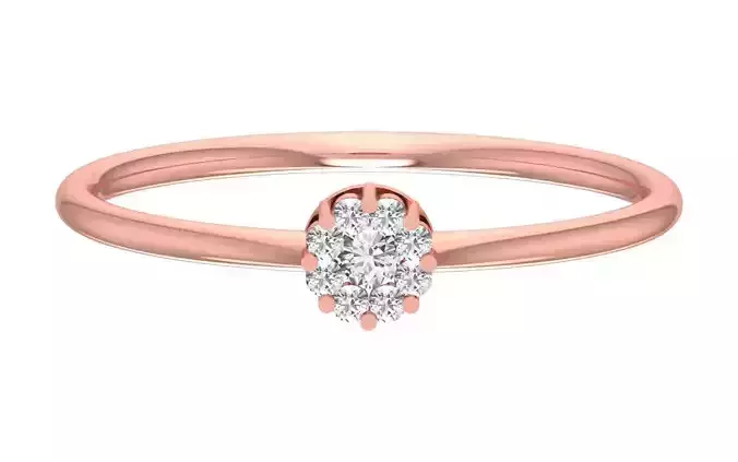 Solitaire Women Light Weight Band Ring