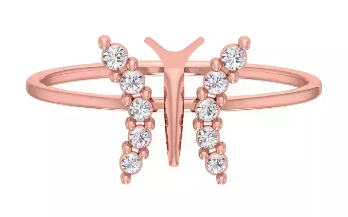 Solitaire Women Light Weight butterfly Band Ring