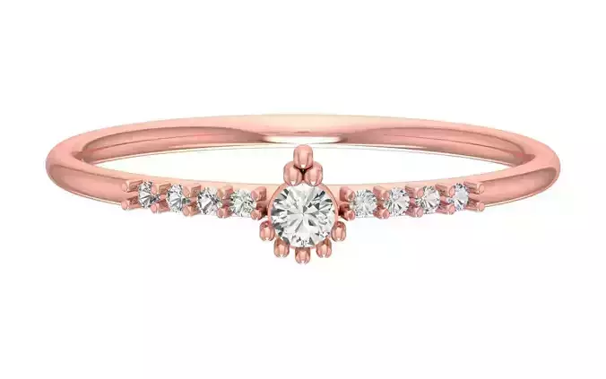 Solitaire Women Light Weight Band Ring